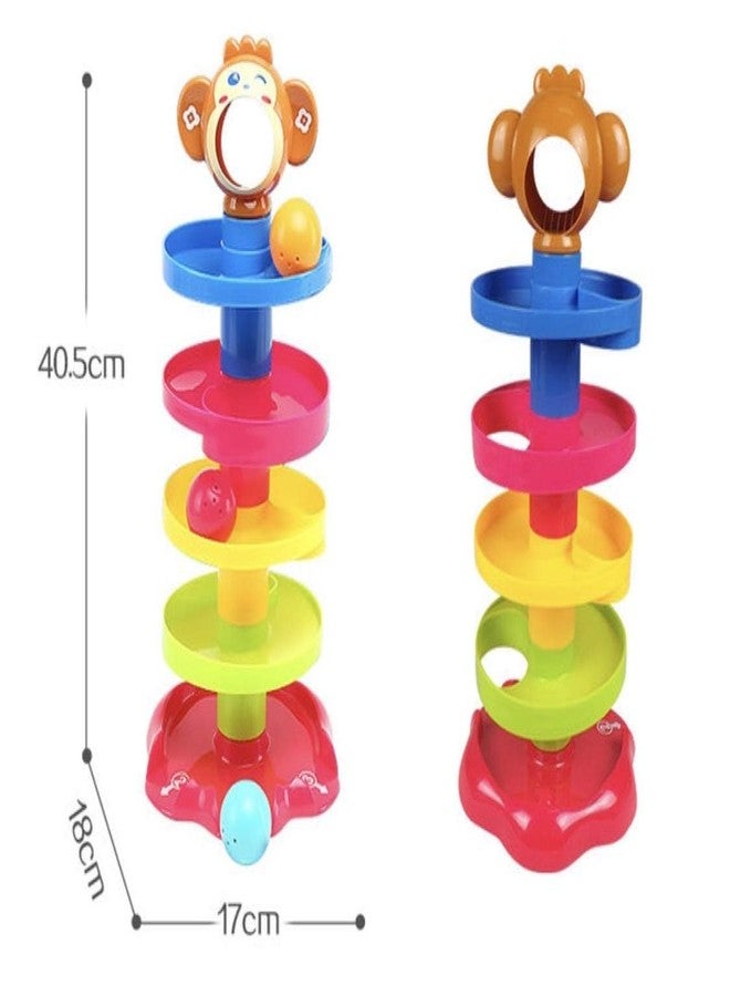 BIG FOLK BIGFOLK® Colorful 5-Layer Ball Drop & Roll Swirling Tower Toy for Babies| Stacking Learning Toy with Rolling Balls | Early Educational Activity for Toddlers (Pack of 1) - Image 4